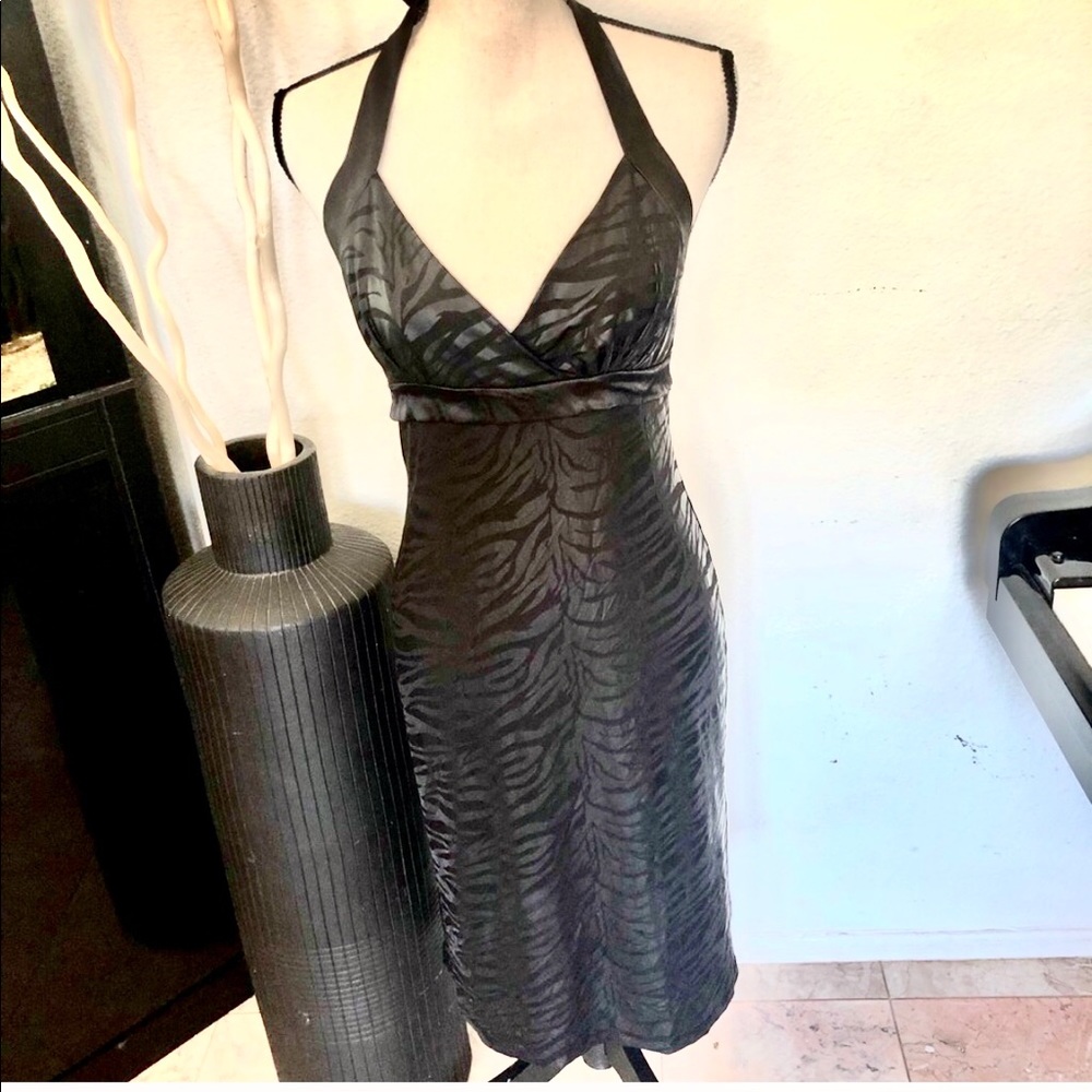 Black Cocktail Halter Dress